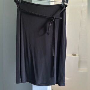Ann Taylor Black Midi Wrap Skirt for Work